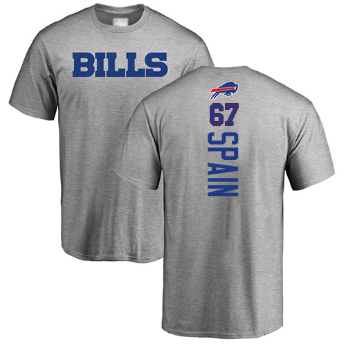 Men NFL Buffalo Bills #67 Quinton Spain Ash Backer T Shirt